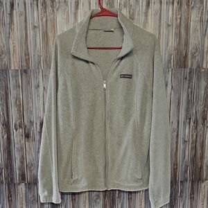 Columbia Heather Gray Full-Zip Fleece Jacket Size XL